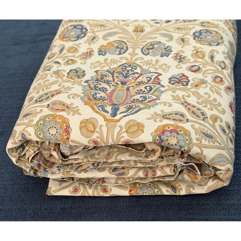 Vintage Ralph Lauren Marrakesh Rug King SZ Flat Sheet Ribbon Top Edge Green Tag